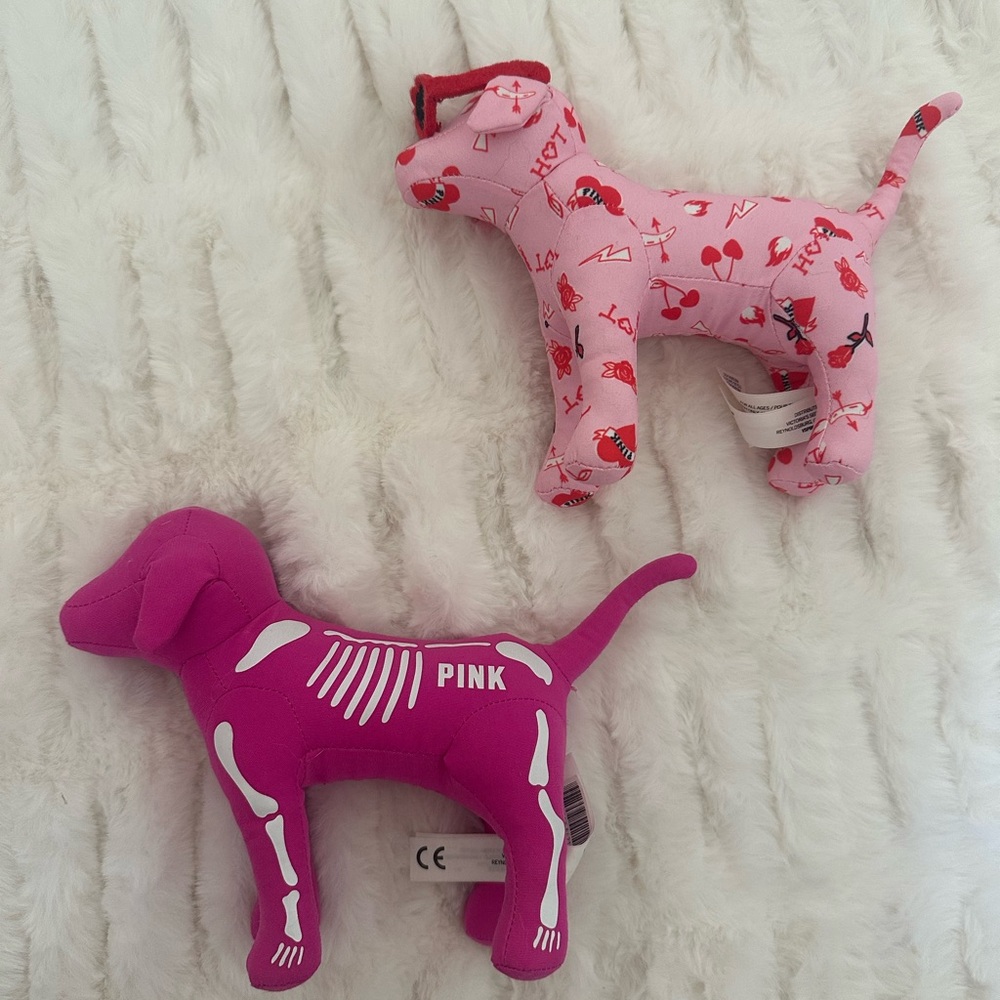 PINK Plush Dog Duo - Pink & Hot Pink